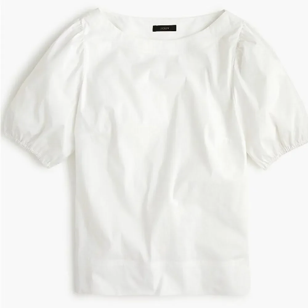 J Crew Puff Sleeve Top White 100% Cotton